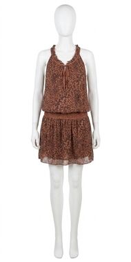 NEW GIGI MODA mariola safari print mini dress in rust